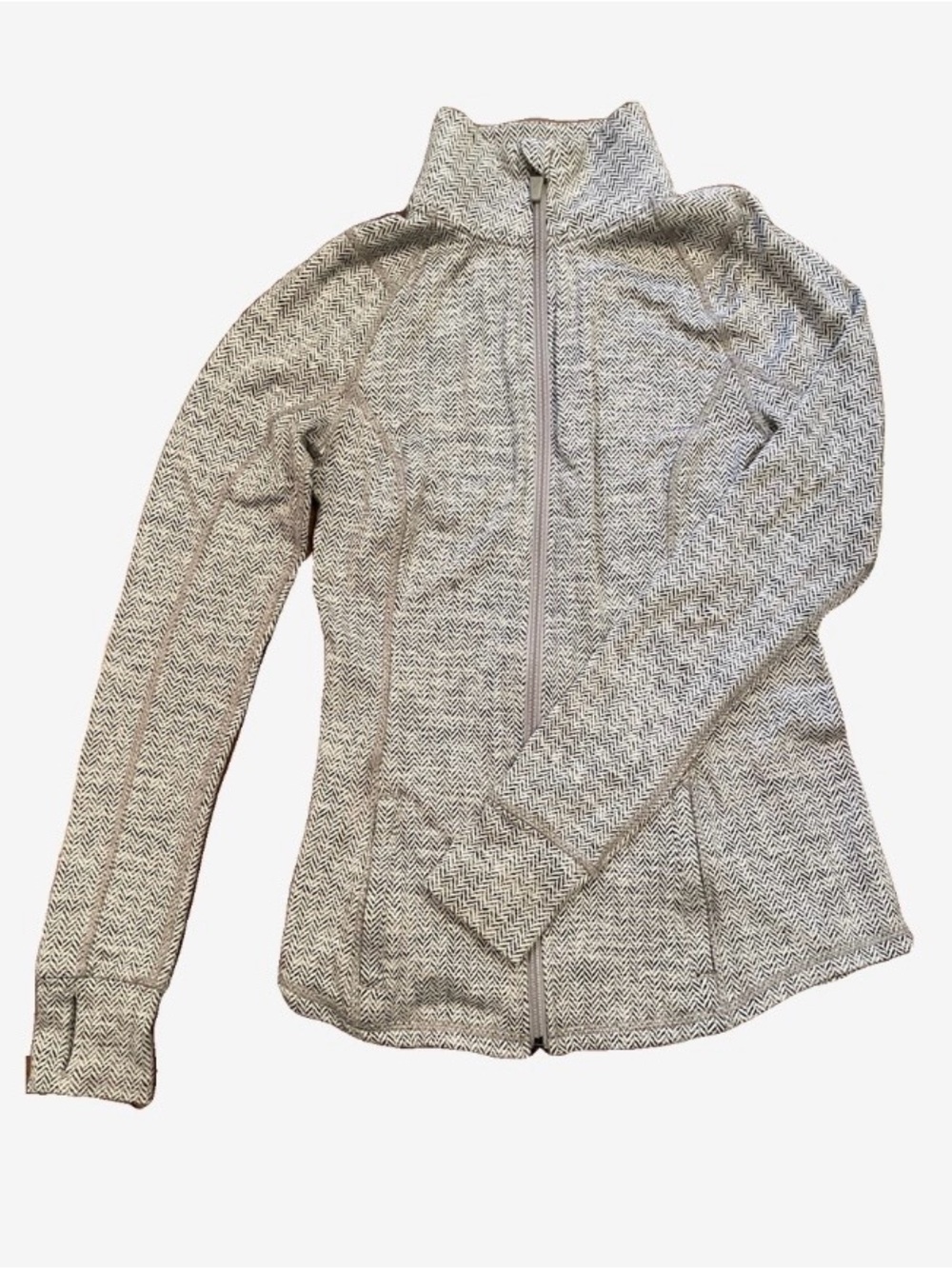Old Navy Heather Gray Patterned Full-Zip sweater